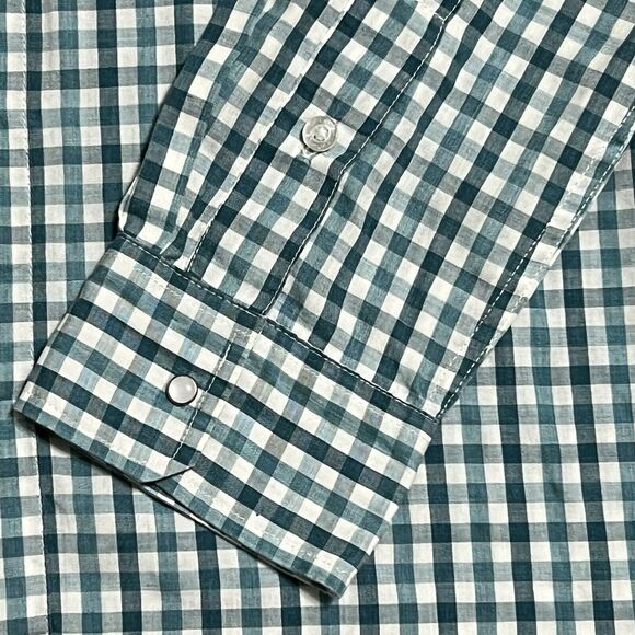 Levi’s Western Shirt Men's L Blue Gingham Plaid Checkered Button Up Rodeo Cowboy - Picture 14 of 17